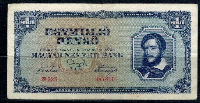 Ungaria 1945 - 1.000.000 pengo, circulata