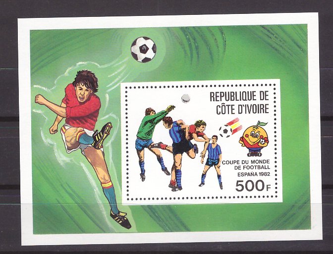 Cote Divoire 1982 - CM fotbal Spania, colita neuzata