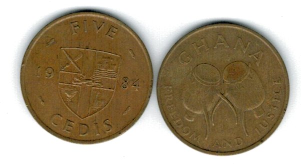 Ghana 1984 - 5 Cedis, circulata