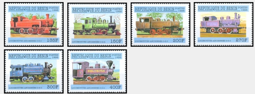 Benin 1998 - Locomotive, serie neuzata