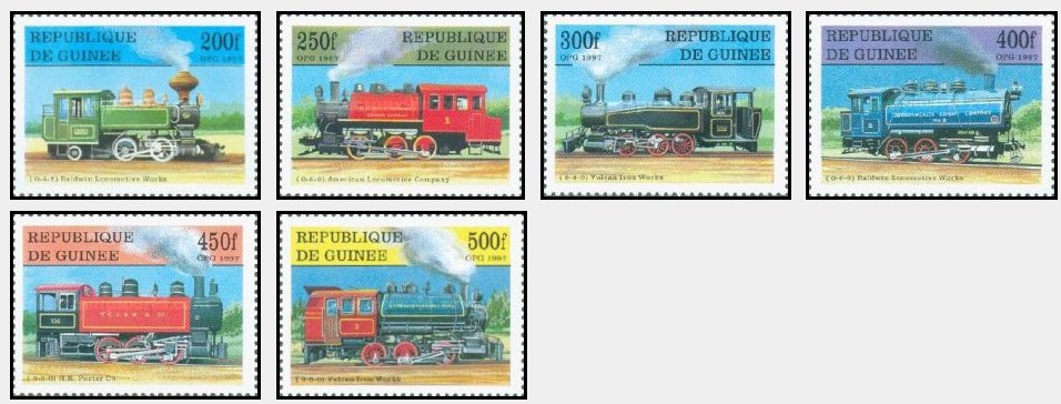 Guinea 1997 - Locomotive, serie neuzata