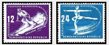 DDR 1950 - Sporturi de iarna, serie neuzata