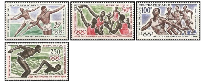 Centrafricaine Republic 1964 - JO Tokyo, sport, serie neuzata