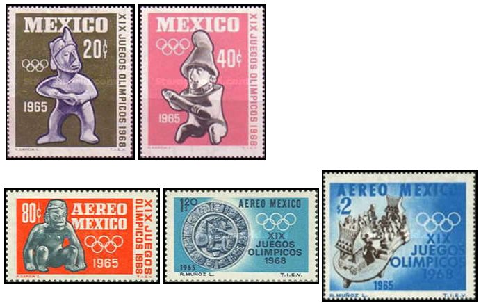 Mexic 1965 - Jocurile Olimpice, serie neuzata