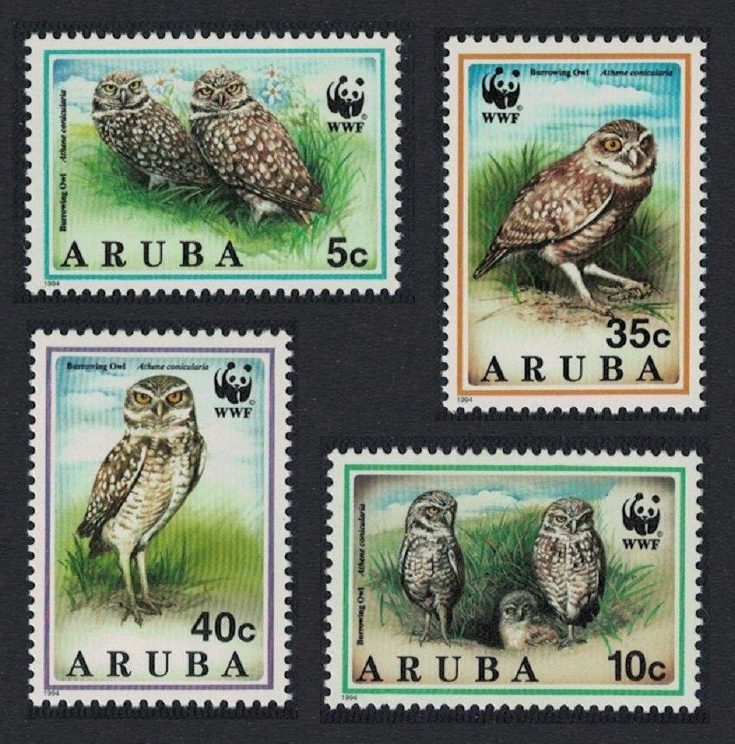 Aruba 1994 - Pasari WWF, bufnita, serie neuzata