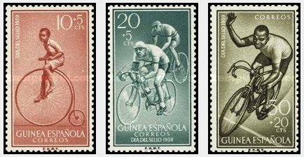 Guinea Spaniola 1959 - Sport, ciclism, serie neuzata