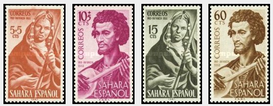 Spanish Sahara 1953 - Muzicieni, serie neuzata