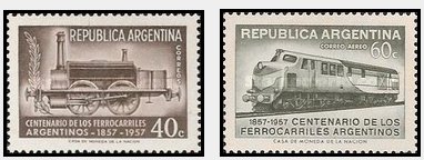 Argentina 1957 - Caile ferate, locomotive, serie neuzata
