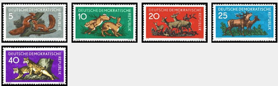 DDR 1959 - Animale salbatice, serie neuzata