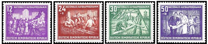 DDR 1952 - Reconstructia, serie neuzata