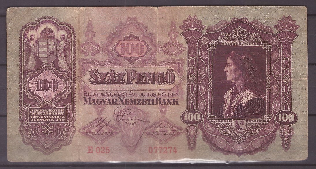Ungaria 1930 - 100 pengo, circulata