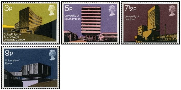 Marea Britanie 1971 - Universitati, serie neuzata