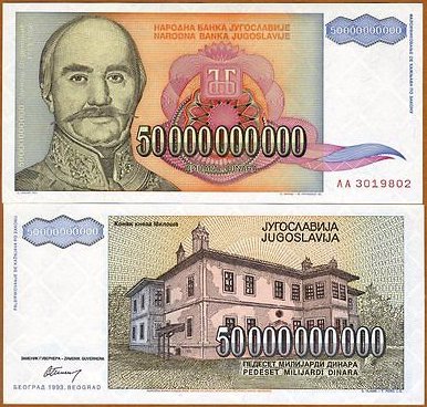 Iugoslavia 1993 - 50.000.000.000 dinara aUNC