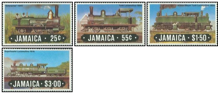 Jamaica 1984 - Locomotive ce abur, serie neuzata
