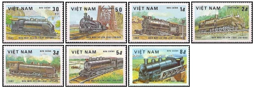 Vietnam 1983 - Locomotive cu aburi, serie neuzata