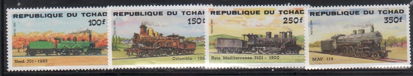 Tchad 1984 - Locomotive, serie neuzata