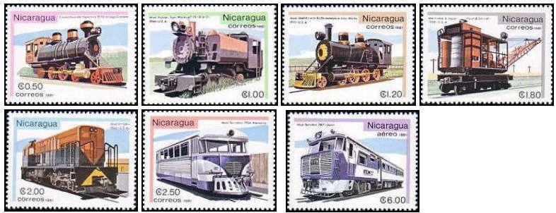 Nicaragua 1981 - Locomotive, serie neuzata