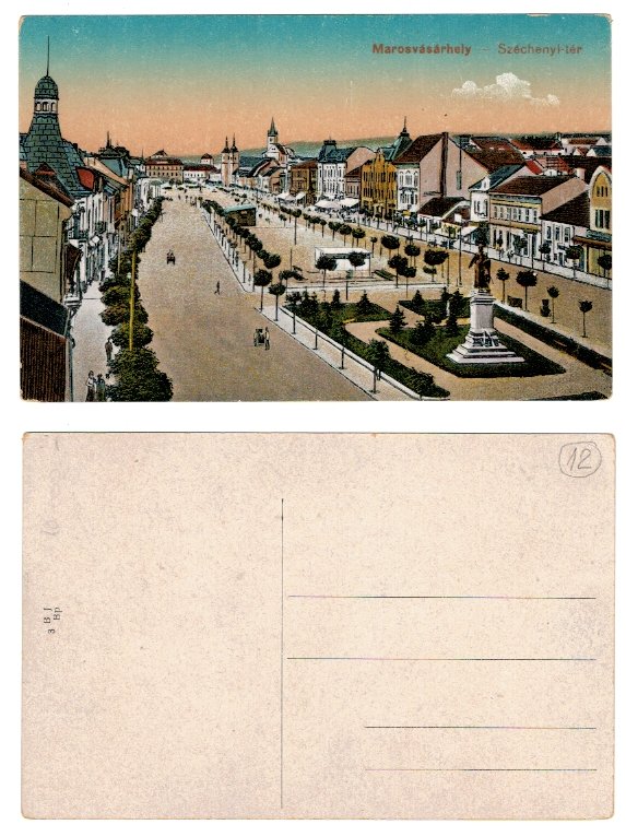 Targu Mures 1915(aprox.) - Piata Szecheny, ilustrata necirculata