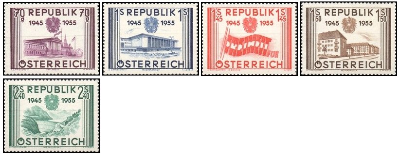 Austria 1955 - Independenta, serie neuzata