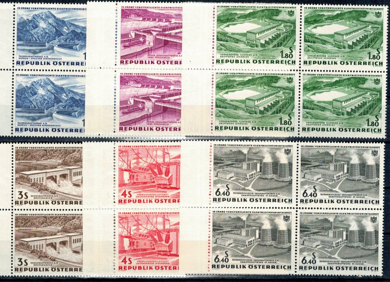 Austria 1962 - Industria energetica serie bloc de 4 neuzat