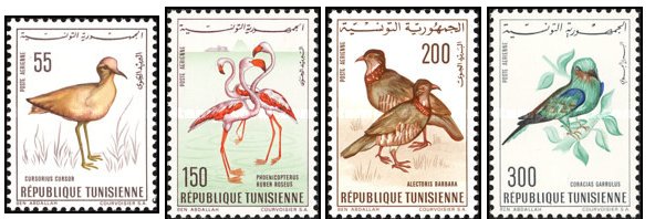 Tunisia 1966 - Pasari, fauna, serie neuzata