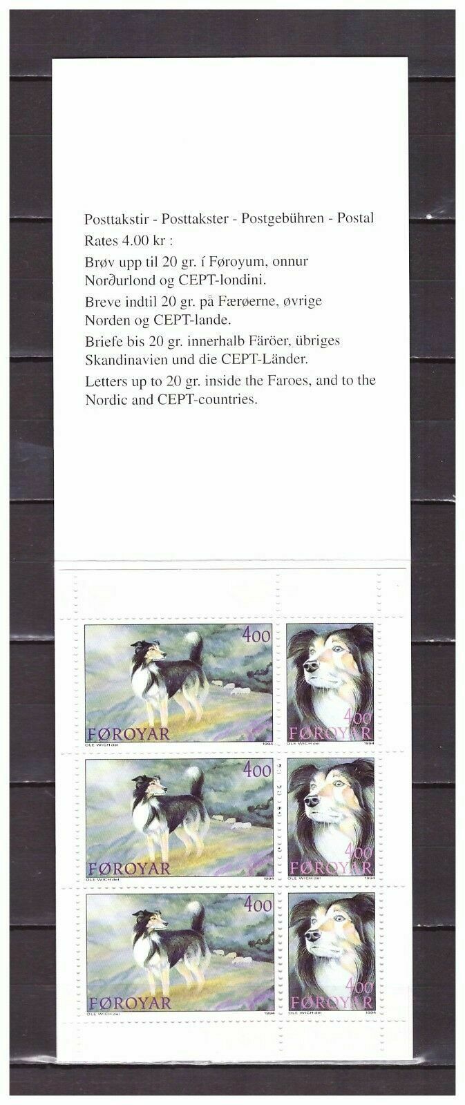 Insulele Feroe 1994 - Caini, carnet filatelic