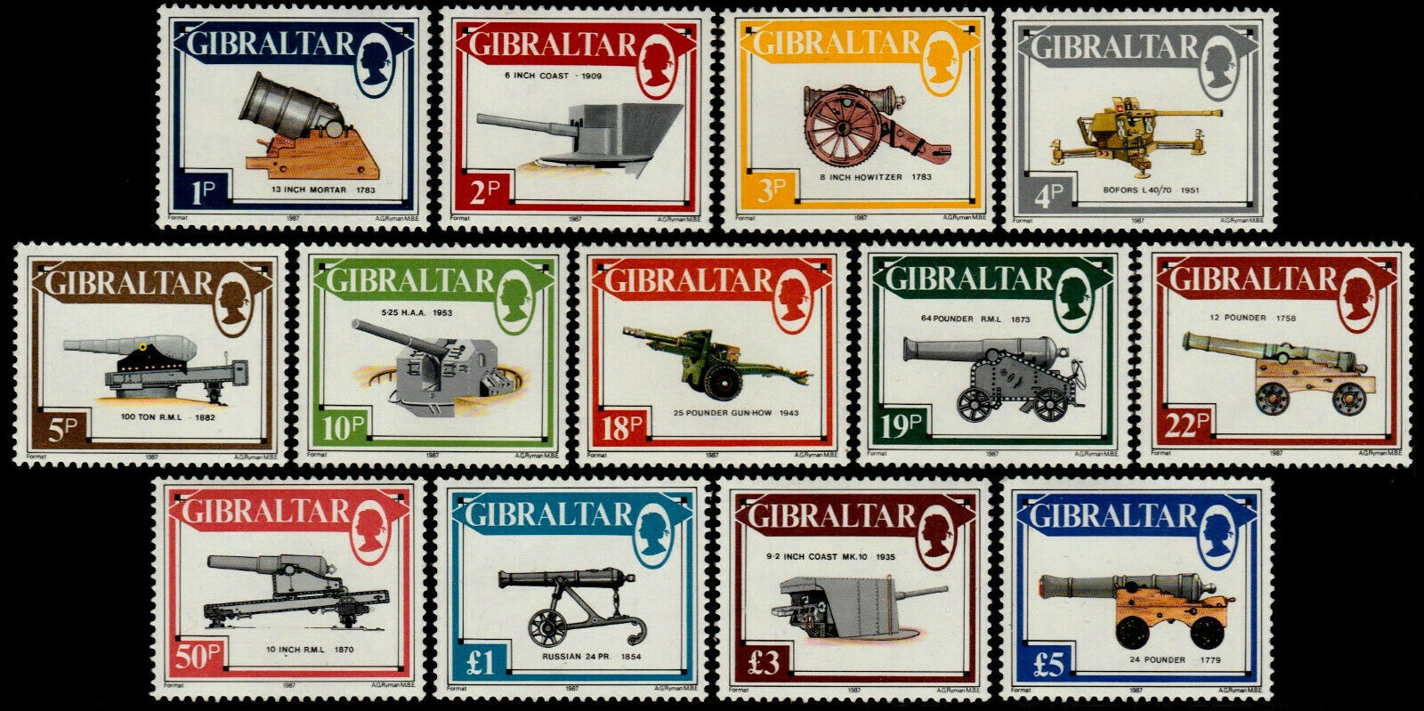 Gibraltar 1987 - Arme, tunuri, serie neuzata
