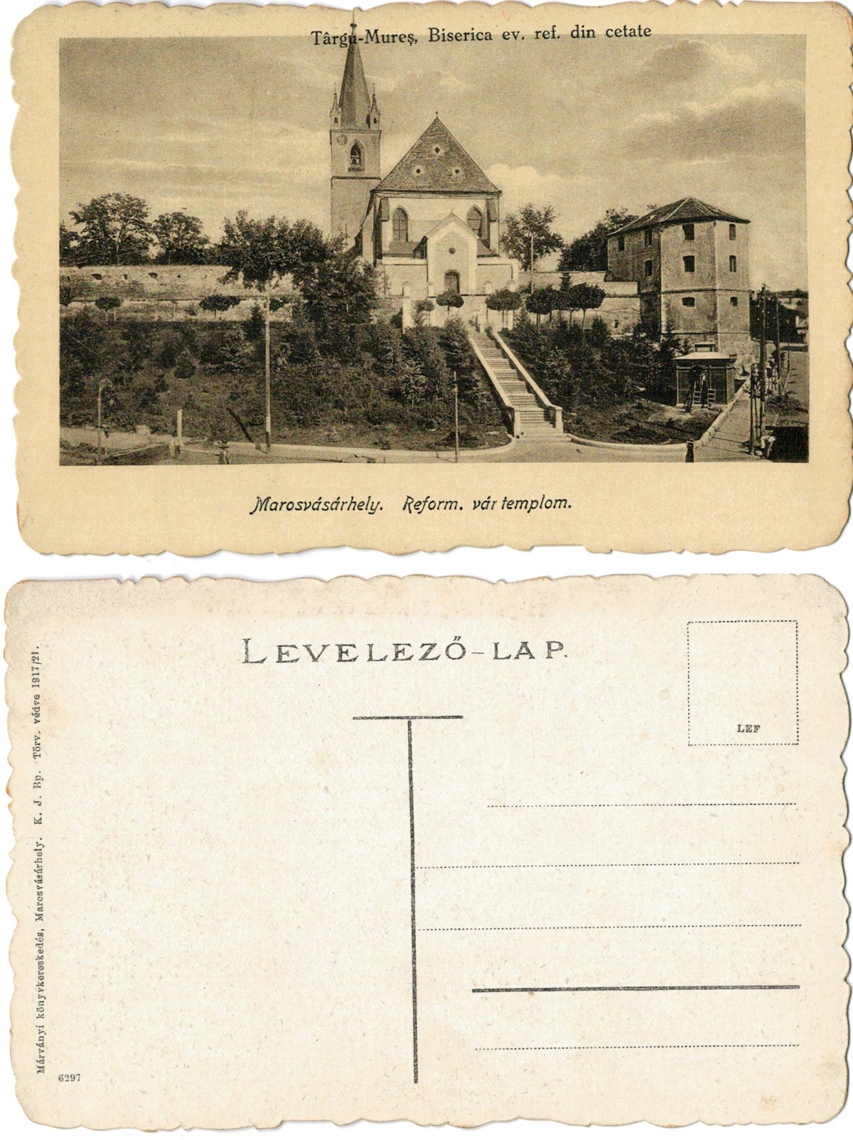 Targu Mures 1917/21 - Biserica din cetate, ilustrata necirculata