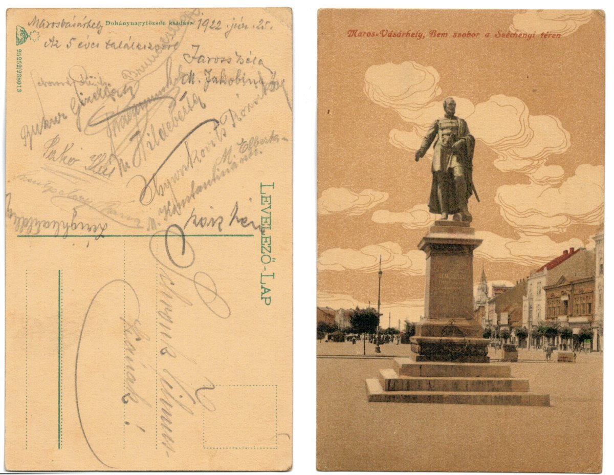 Targu Mures 1915(aprox.) - Statuia generalului Bem, ilustrata ne