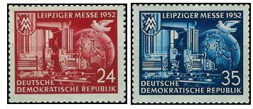 DDR 1952 - Targul din Leipzig, serie neuzata