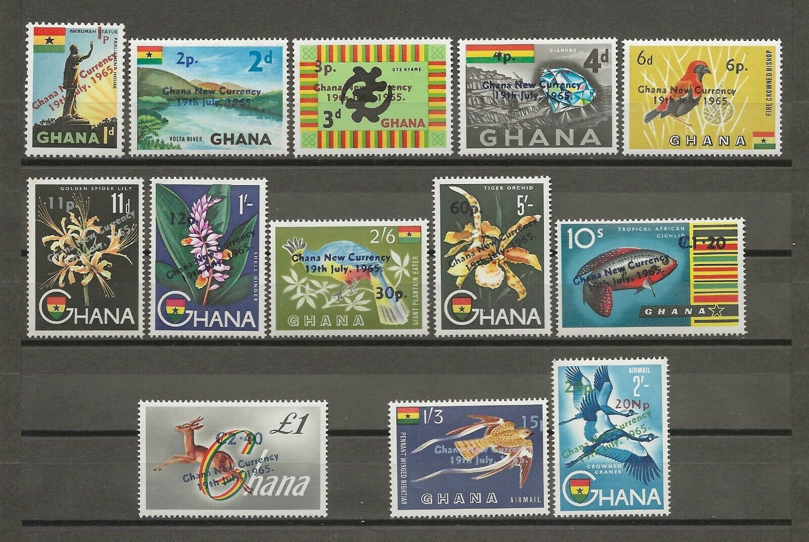 Ghana 1965 - Uzuale, supratipar, serie neuzata