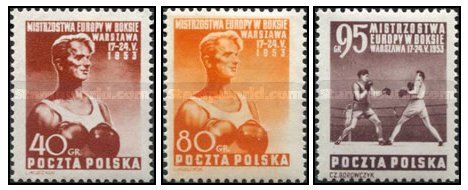 Polonia 1953 - Camp. European de Box, serie neuzata