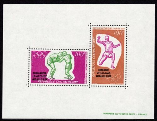 Africa Centrala 1972 - 75th Olimpic games, medaliati, bloc neuza
