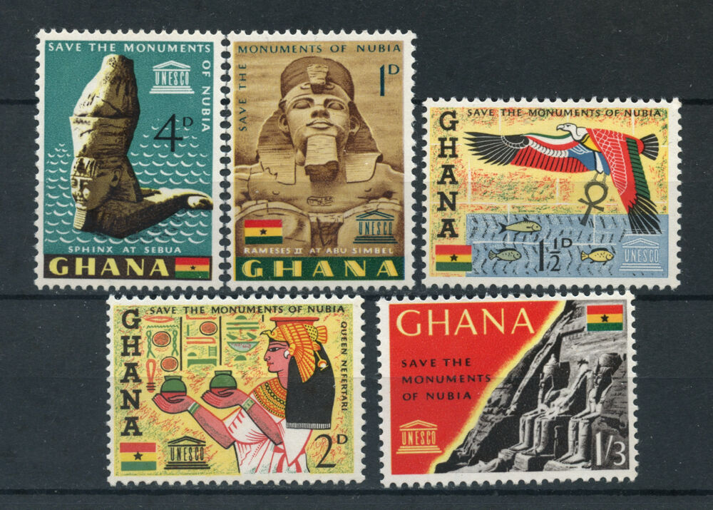 Ghana 1963 - Monumente Nubia, serie neuzata
