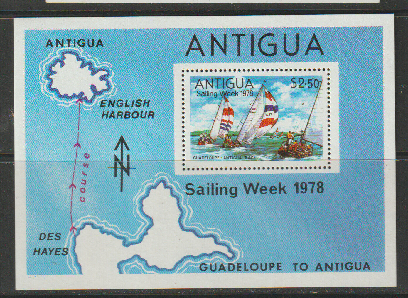 Antigua 1978 - Sailing Week colita neuzata