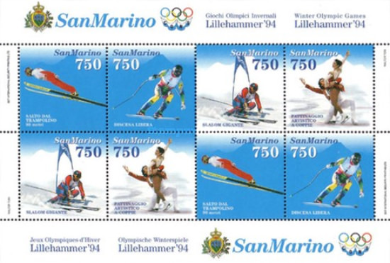 San Marino 1994 - JO de iarna Lillehammer bloc neuzat