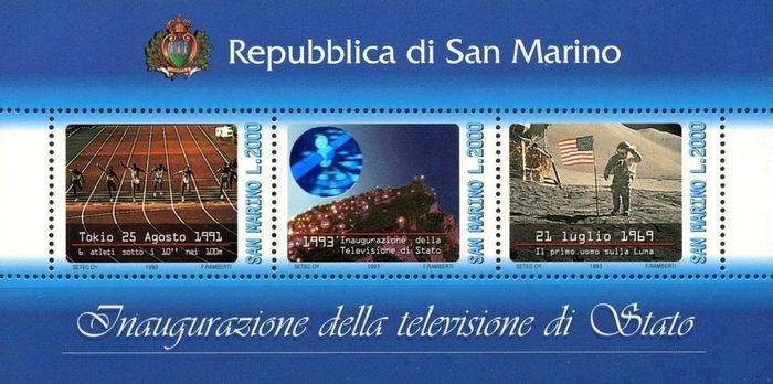 San Marino 1993 - Inauguration of State Television bloc neuzat