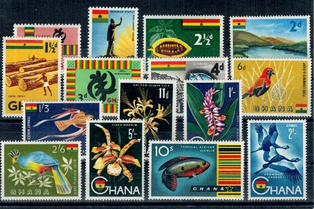 Ghana 1959 - National Symbols, pasari, orhidee, serie neuzata