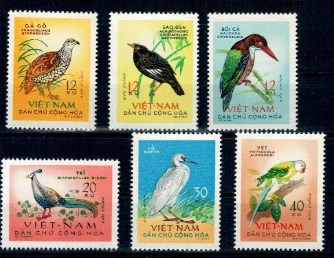 Vietnam Nord 1963 - Pasari, fauna, serie neuzata
