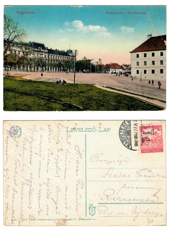 Sibiu 1917 - Hermannsplatz, ilustrata circulata