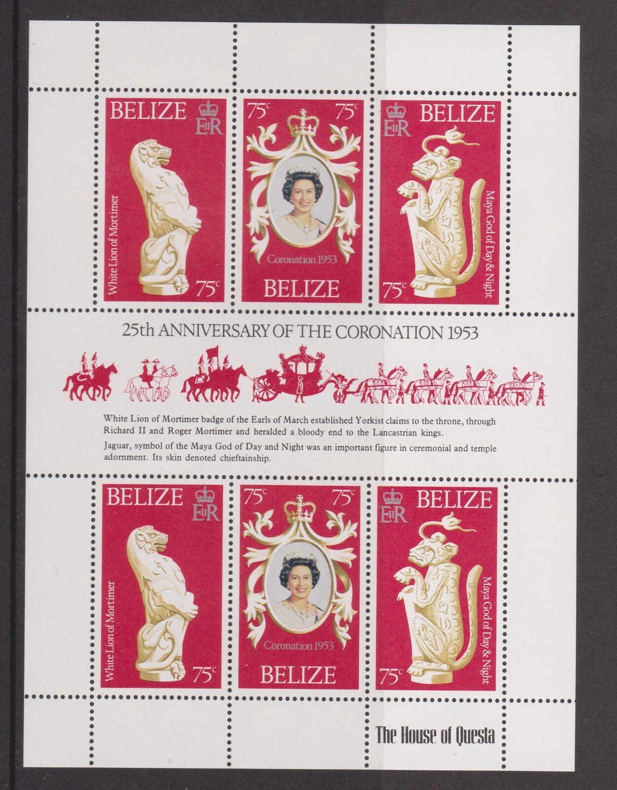 Belize 1978 - 25th anniv. Coronation, bloc neuzat