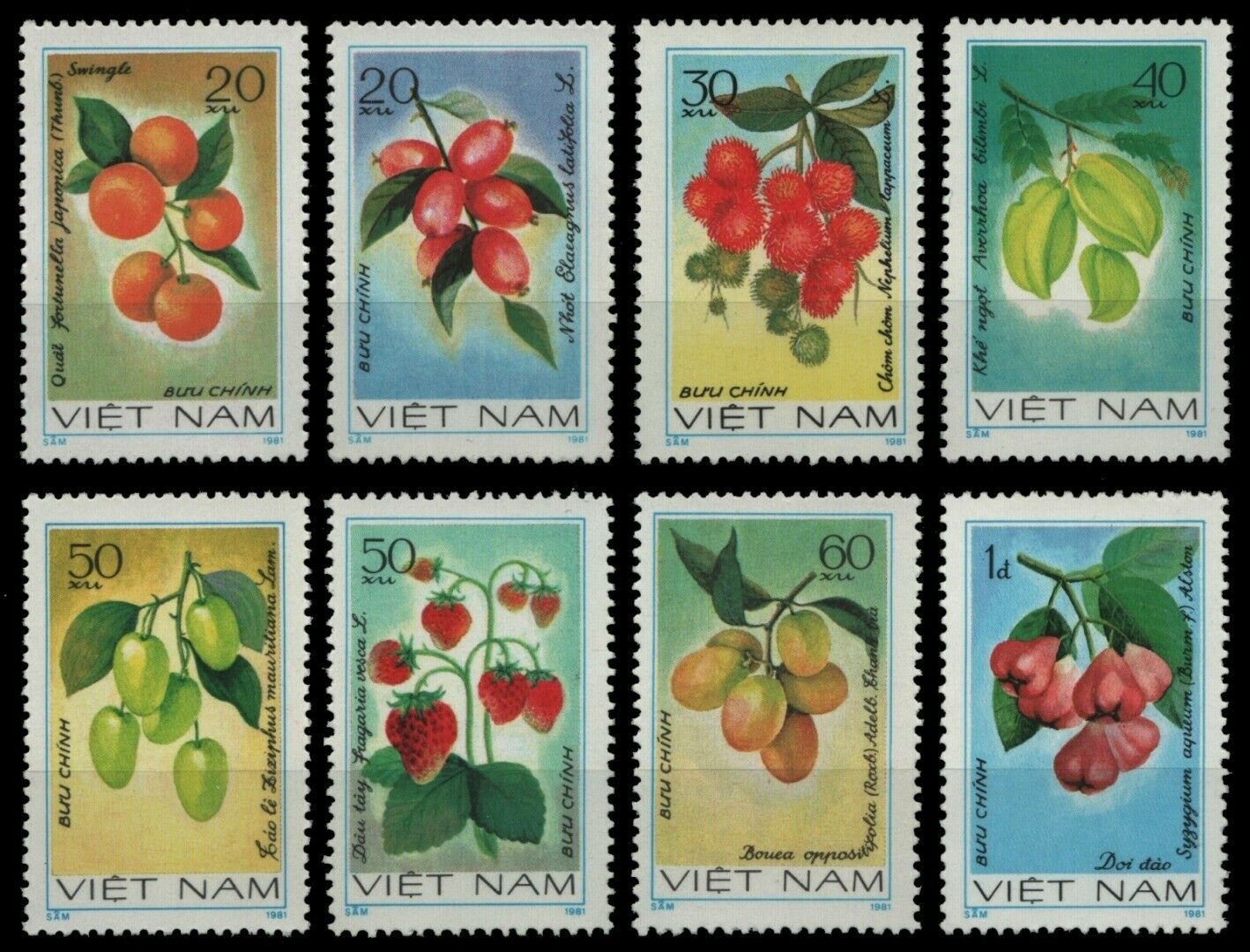 Vietnam 1981 - Fructe, serie neuzata
