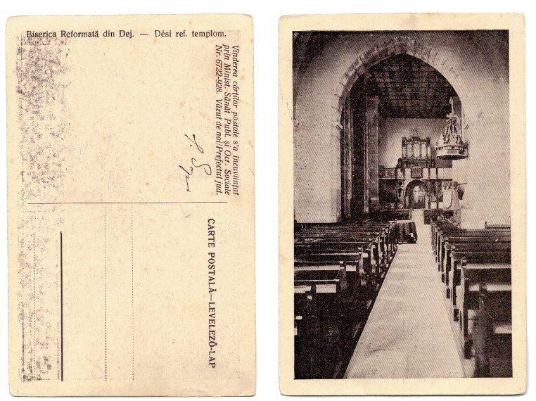 Dej 1928 - Biserica reformata, ilustrata necirculata