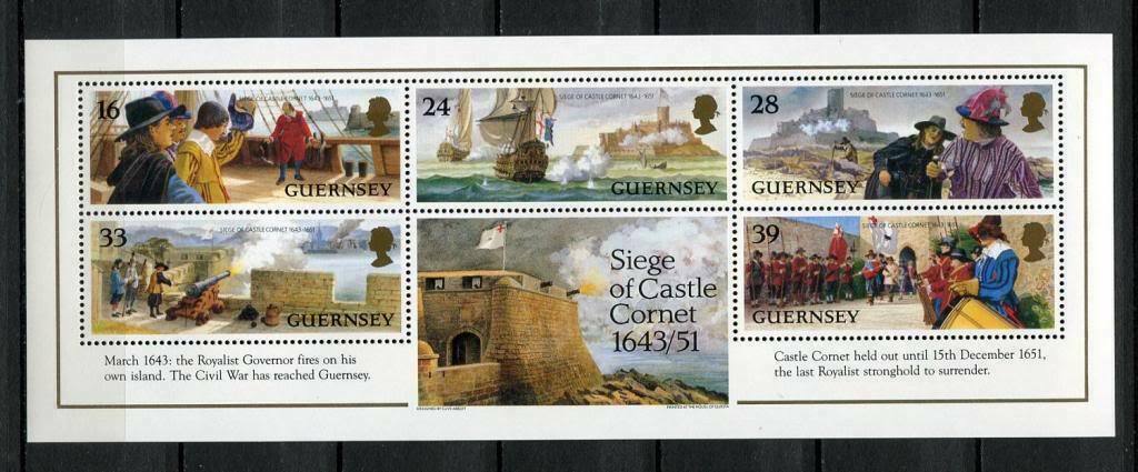 Guernsey 1993 - 350th Asediul castelului Cornet, bloc neuzat