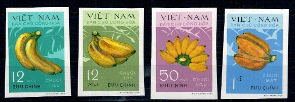 Vietnam Nord 1970 - Banane, fructe, serie ndt neuzata