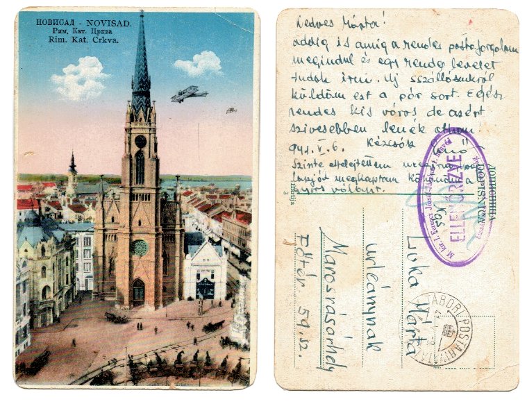 Novi Sad(Serbia) - Ilustrata posta militara 1941, cenzurata
