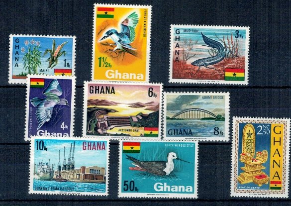 Ghana 1967 - Uzuale, simboluri nationale, fauna, serie neuzata