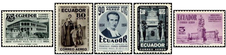 Ecuador 1954 - Francisco Febres Cordero 1854-1910, serie neuzata