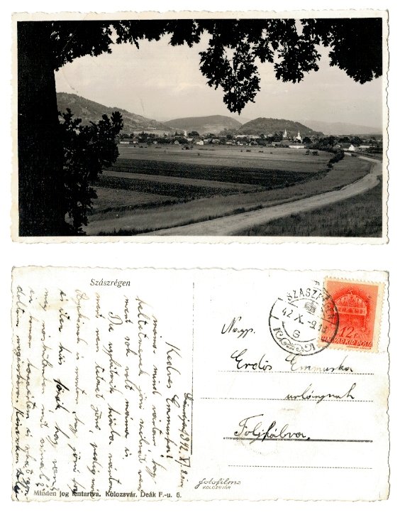 Reghin (Mures) 1942 - Ilustrata circulata