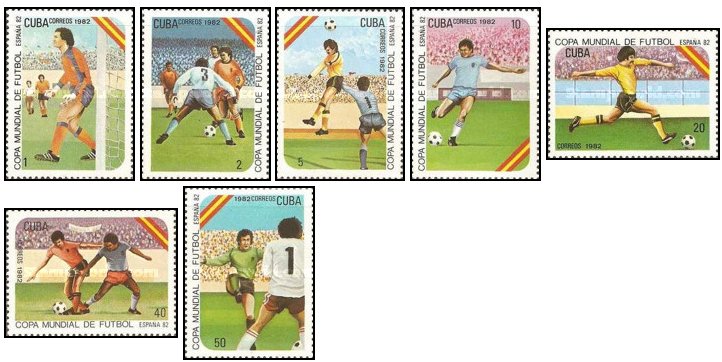 Cuba 1982 - CM fotbal, serie neuzata